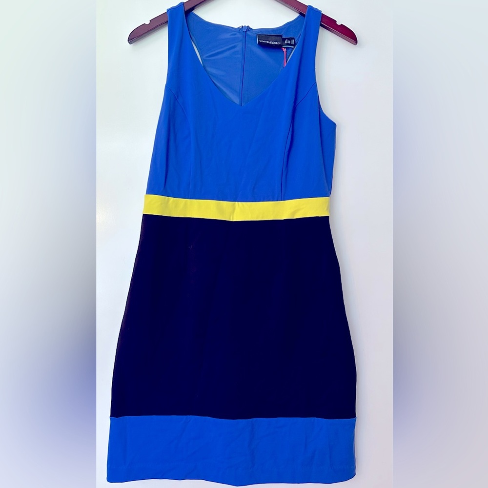 Cynthia Rowley Dress Color Block Razor Back Stretch Medium